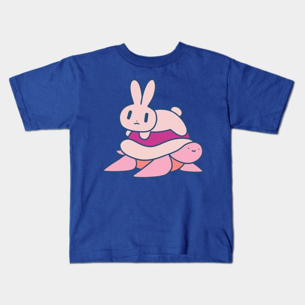 Bunny and Turtle Kids T-Shirt by saradaboru